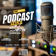 Brown Maximalist Podcast Talk Show Advert Square (1:1) template