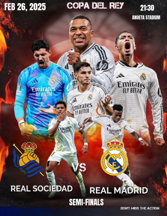 Copy of Brown Maximalist Real Madrid Vs Real Sociedad Copa Del Rey ...