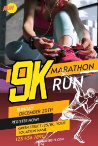 Brown Maximalist Run & Walk Event  Pinterest Graphic template