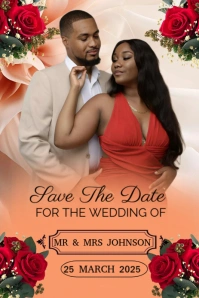 Brown Maximalist Save The Date For Wedding Invitation  Pinterest Graphic template