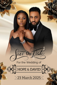 Brown Maximalist Save The Date Pinterest Graphic Pinterest-Grafik template