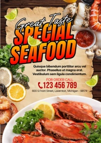 Brown Maximalist Seafood A5 template