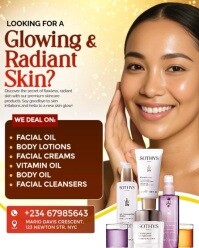 Brown Maximalist Skincare Design Template  Instagram Portrait