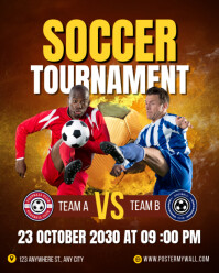 Brown Maximalist Soccer Tournament Instagram Portrait template
