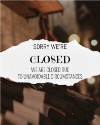 Brown Maximalist Sorry Closed  Instagram Portrait template
