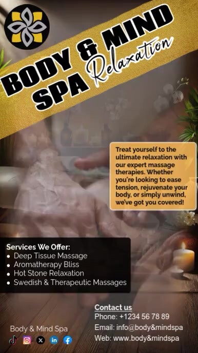 Brown Maximalist Spa & Massage Instagram Story template