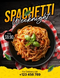 Brown Maximalist Spaghetti Flyer (us Letter) template