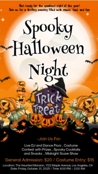 Brown Maximalist Spooky Halloween Night Facebook Story template