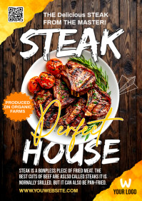 Brown Maximalist Steak Restaurant  A5 template