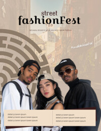 Brown Brown Maximalist Street Fashion Show  Flyer (us Letter) Flyer Template