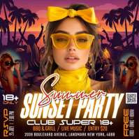 Brown Maximalist Summer Party Instagram Post Video template