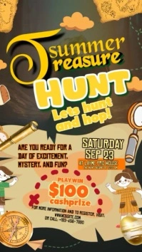 Brown Maximalist Summer Scavengers Hunt, Instagram Story template