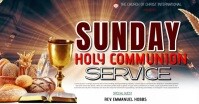 Brown Maximalist Sunday Communion Church Service  Facebook Event Cover template