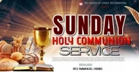 Brown Maximalist Sunday Communion Church Service  Facebook Event Cover template