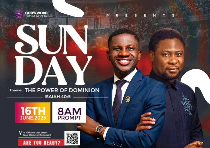 Brown Maximalist Sunday Service A4 template