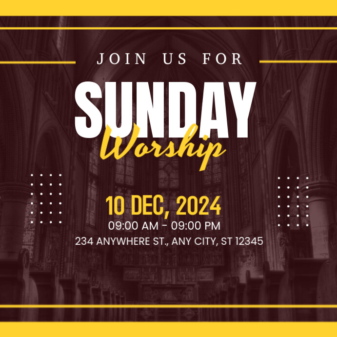 Copy of Brown Maximalist Sunday Service Instagram Post | PosterMyWall