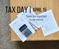 Brown Maximalist Tax Day Medium Rectangle template