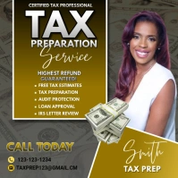 Brown Maximalist Tax Preparation Service Instagram Post template