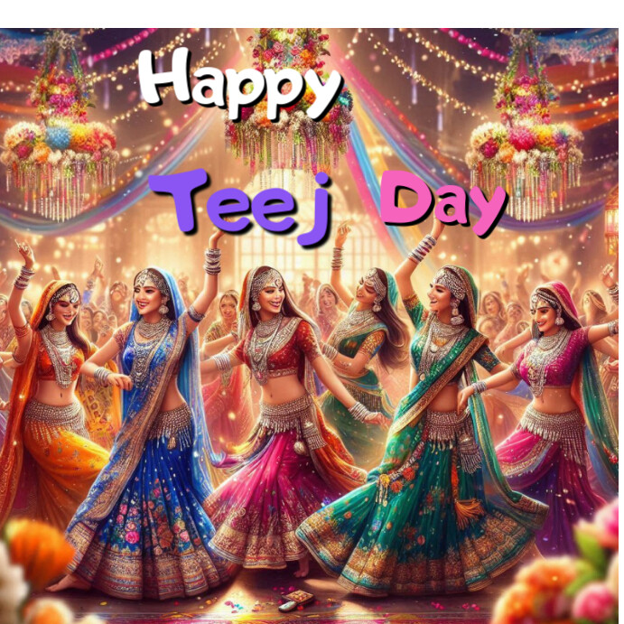 Brown Maximalist Teej Day  Instagram Post Iphosti le-Instagram template