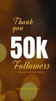 Brown Maximalist Thank You 50k Followers  Digital Display (9:16) template