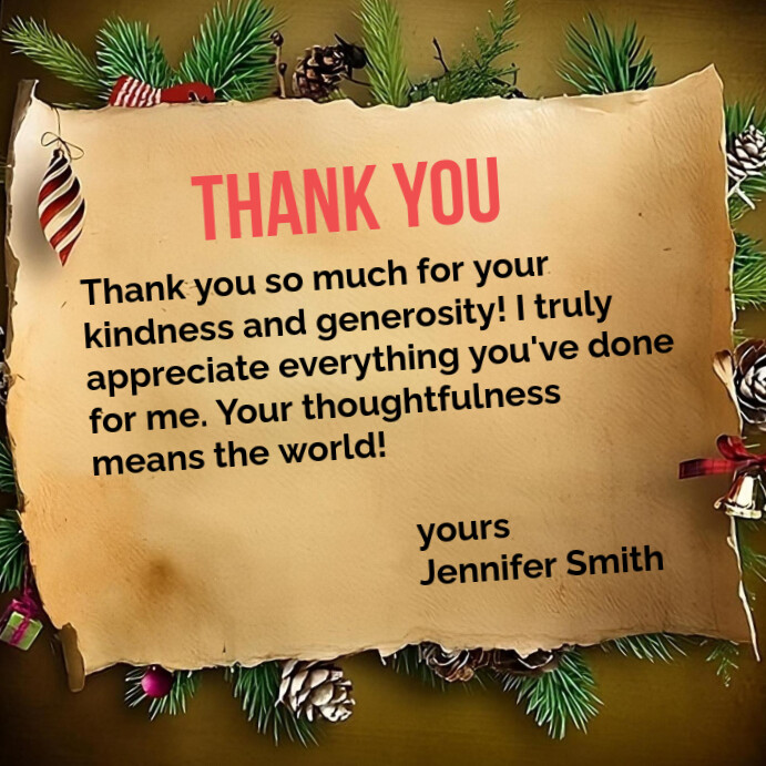 Brown Maximalist Thank You Instagram Post Template | PosterMyWall