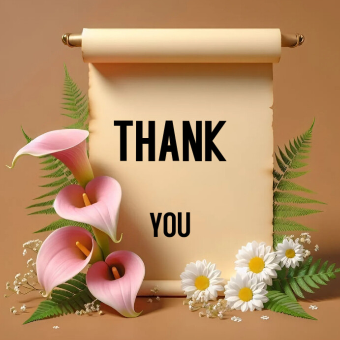 Brown Maximalist Thank You Instagram Post Template | PosterMyWall