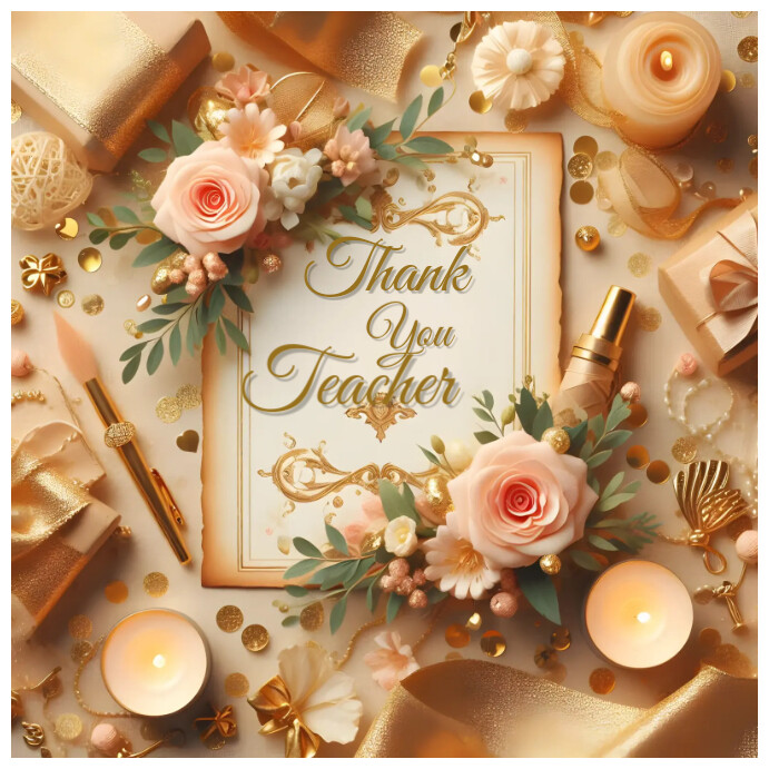 Copy of Brown Maximalist Thank You Teachers Instagram Post | PosterMyWall