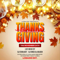 Brown Maximalist Thanksgiving Dinner  Instagram Post template