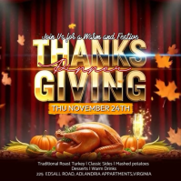 Brown Maximalist Thanksgiving Dinner  Instagram Post template