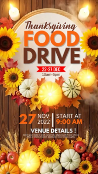 Brown Maximalist  Thanksgiving  Food Drive  Instagram Story template