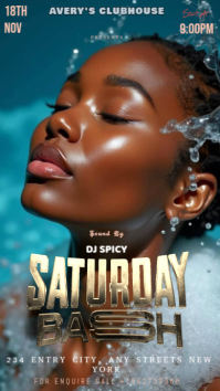 Brown Maximalist That Image Is A Visually Striking Flyer Design Template For An Event Titled "saturd Instagram Story