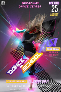 Brown Maximalist This Image Is A Vibrant And Dynamic Poster Design Entitled Dance To School  Pintere Grafica Pinterest template