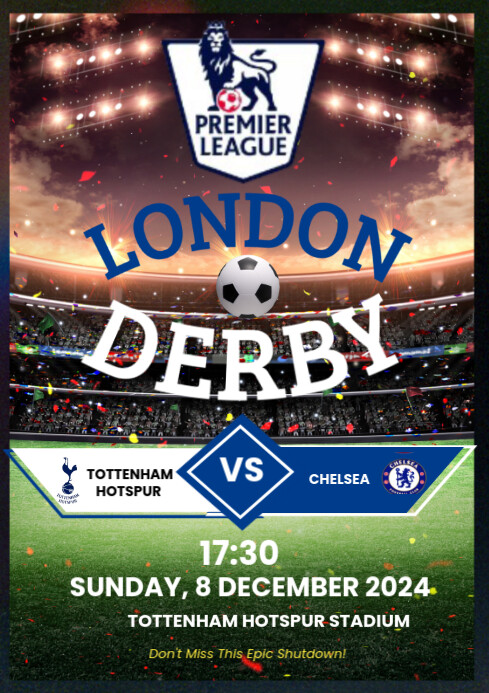 Copy of Brown Maximalist Tottenham Hotspur Vs Chelsea Premier League ...