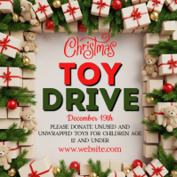 Brown Maximalist Toy Drive Instagram Post template