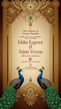 Brown Maximalist  Traditional Indian Wedding Invitation Instagram Story template