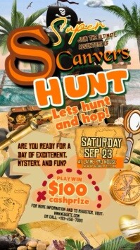 Brown Maximalist Treasure Hunt Instagram Story template