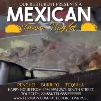 Brown Maximalist Treet Tacos - Steak Taco - Mexican Food  Instagram Post Wpis na Instagrama template