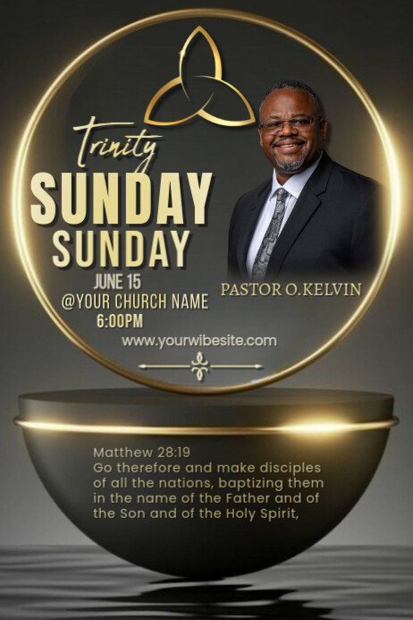 Brown Maximalist Trinity Sunday Service Poster Template | PosterMyWall