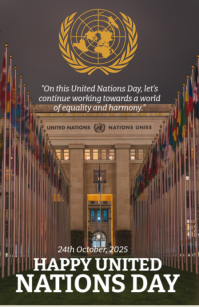Brown Maximalist United Nations Day  Half Page Wide template