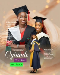 Brown Maximalist University Graduation Ceremony Flyer – Elegant College Convocation Celebration Temp Instagram Portrait template