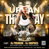 Brown Maximalist Urban Party Flyer Instagram Post Instagram-opslag template