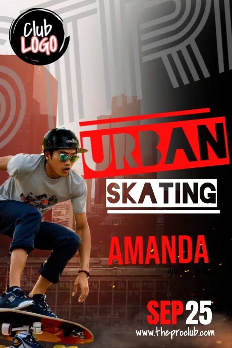 Brown Maximalist Urban Skating Video Poster Template | PosterMyWall