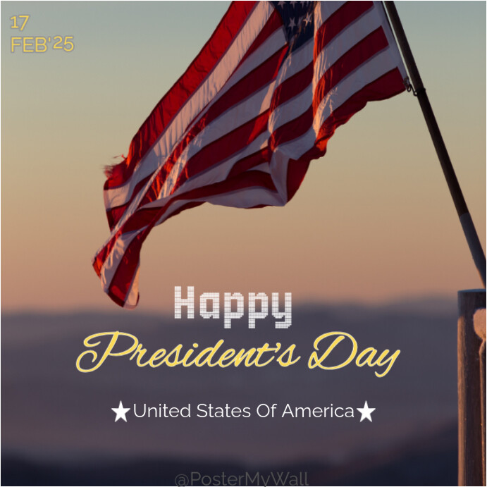Brown Maximalist Usa President's Day Instagram Post Template | PosterMyWall