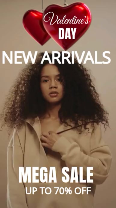 Brown Maximalist Valentine's Day New Arrival Fashion Promo Video Digital Display (9:16) template