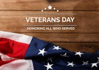 Brown Maximalist Veterans Day  Postcard template