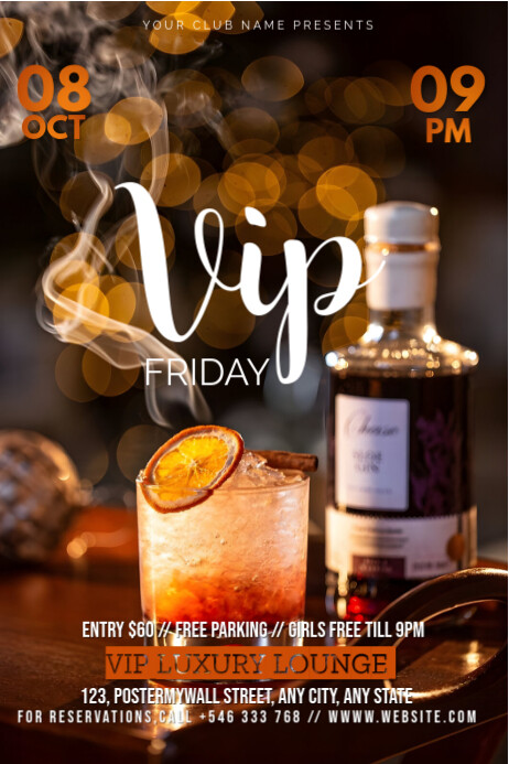 Design For Vip Poster Brown Maximalist Vip Luxury Lounge Poster Template | PosterMyWall