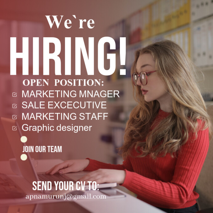 Brown Maximalist We Are Hiring Flyers Poster  Instagram Post template