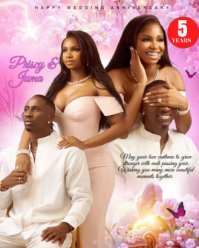 Brown Maximalist Wedding Anniversary Flyer  Instagram Portrait template