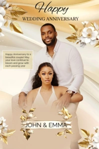 Brown Maximalist Wedding Anniversary Pinterest Graphic template