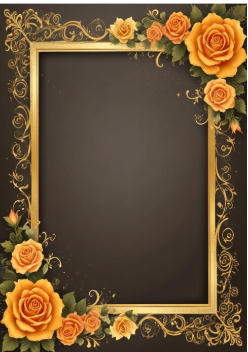 Brown Maximalist Wedding Frame Template A4 | PosterMyWall